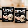 Custom Black Mug - Personalized Birthday Gifts For Dog Lovers, Dog Dad And Mom - Powered By Puppy Joy Custom Black Mug - Personalized Birthday Gifts For Dog Lovers, Dog Dad And Mom - Powered By Puppy Joy