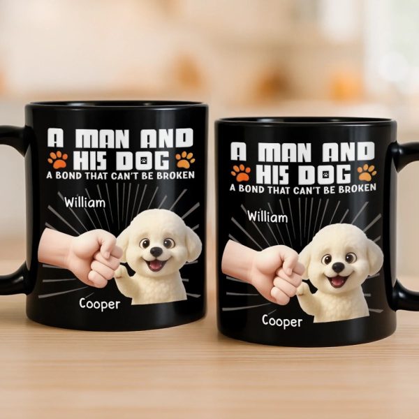 Custom Black Mug - Personalized Birthday Gifts For Dog Lovers, Dog Dad And Mom - Powered By Puppy Joy Custom Black Mug - Personalized Birthday Gifts For Dog Lovers, Dog Dad And Mom - Powered By Puppy Joy