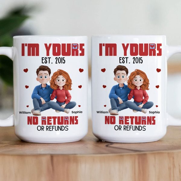 Custom Ceramic Couples Mug with Personalized Names