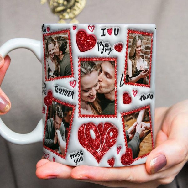 Custom Couple Photo I Love You 3D Inflated Mug Valentine Gift HA75 891780 Custom Couple Photo I Love You 3D Inflated Mug Valentine Gift HA75 891780