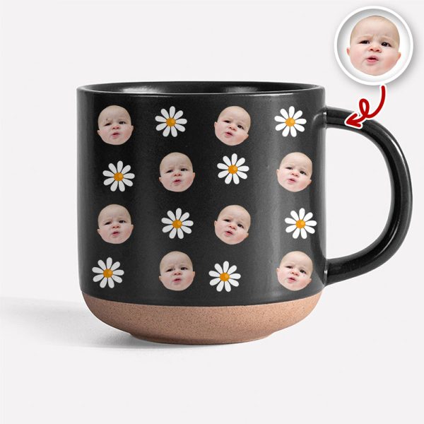 Custom Cute Kid Face Photo Pottery Mug CH07 910022 Custom Cute Kid Face Photo Pottery Mug CH07 910022
