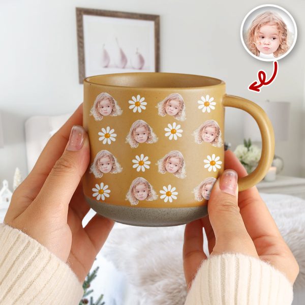 Custom Cute Kid Face Photo Pottery Mug CH07 910022 Custom Cute Kid Face Photo Pottery Mug CH07 910022