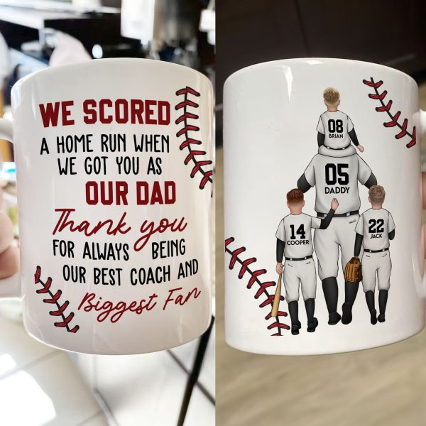 Custom Dad & Kids Mug with Personalized Jersey Number