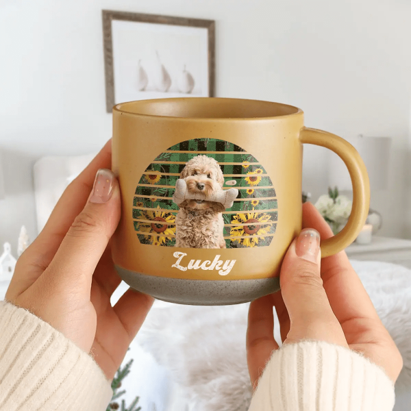 Custom Dog Cat Photo Retro Pottery Mug TH10 892099 Custom Dog Cat Photo Retro Pottery Mug TH10 892099