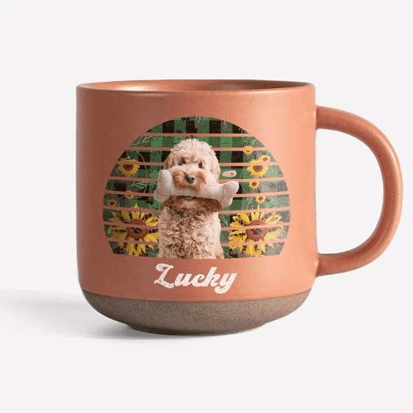 Custom Dog Cat Photo Retro Pottery Mug TH10 892099 Custom Dog Cat Photo Retro Pottery Mug TH10 892099
