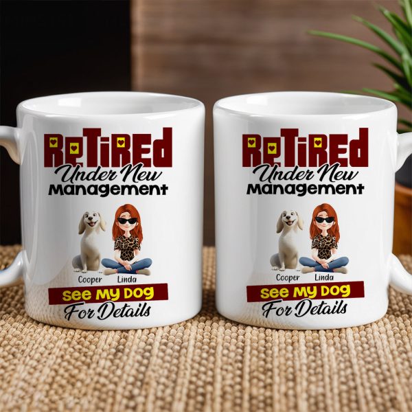 Custom Dog Lover Mug - Retirement-Themed Personalized Cup Featuring Pets and Owner, Funny Gift for Dog Moms & Dads Custom Dog Lover Mug - Retirement-Themed Personalized Cup Featuring Pets and Owner, Funny Gift for Dog Moms & Dads