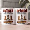 Custom Dog Lover Mug - Retirement-Themed Personalized Cup Featuring Pets and Owner, Funny Gift for Dog Moms & Dads Custom Dog Lover Mug - Retirement-Themed Personalized Cup Featuring Pets and Owner, Funny Gift for Dog Moms & Dads