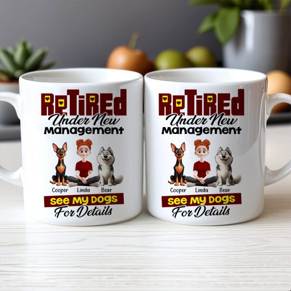Custom Dog Lover Mug - Retirement-Themed Personalized Cup Featuring Pets and Owner, Funny Gift for Dog Moms & Dads Custom Dog Lover Mug - Retirement-Themed Personalized Cup Featuring Pets and Owner, Funny Gift for Dog Moms & Dads