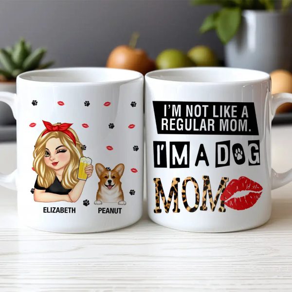 Custom Dog Mom Ceramic Mug - Personalized Two-Tone Cup for Dog Lovers