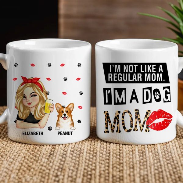 Custom Dog Mom Ceramic Mug - Personalized Two-Tone Cup for Dog Lovers