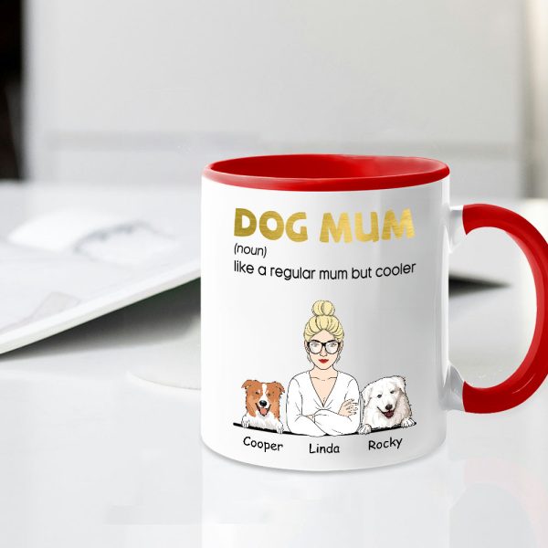Custom Dog Mum Mug 'Like a Regular Mum But Cooler' Personalized Ceramic Coffee Mug Ideal Gift for Dog Mums Custom Dog Mum Mug 'Like a Regular Mum But Cooler' Personalized Ceramic Coffee Mug Ideal Gift for Dog Mums