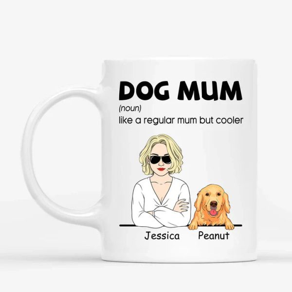 Custom Dog Mum Mug 'Like a Regular Mum But Cooler' Personalized Ceramic Coffee Mug Ideal Gift for Dog Mums Custom Dog Mum Mug 'Like a Regular Mum But Cooler' Personalized Ceramic Coffee Mug Ideal Gift for Dog Mums