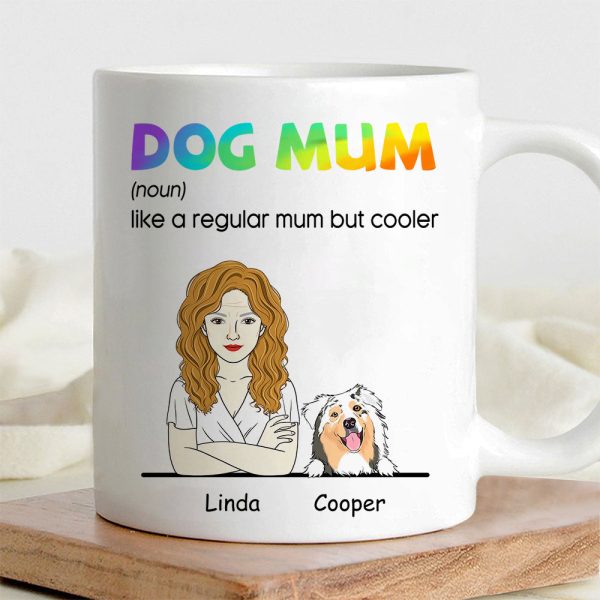 Custom Dog Mum Mug 'Like a Regular Mum But Cooler' Personalized Ceramic Coffee Mug Ideal Gift for Dog Mums Custom Dog Mum Mug 'Like a Regular Mum But Cooler' Personalized Ceramic Coffee Mug Ideal Gift for Dog Mums