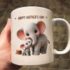 Custom Elephant Mother & Baby Mug for Mom Personalized Ceramic Cup