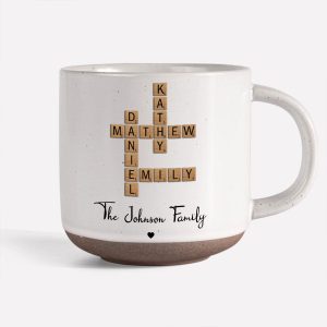 Custom Family Members Name Crossword Puzzle Personalized Pottery Mug TH10 895026