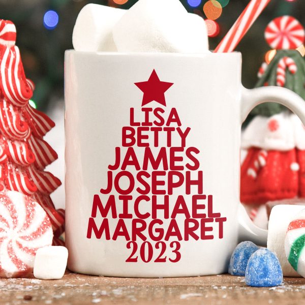 Custom Family Name Christmas Tree - Personalized Mug Custom Family Name Christmas Tree - Personalized Mug