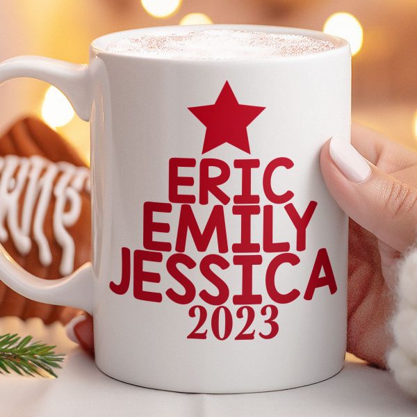 Custom Family Name Christmas Tree - Personalized Mug Custom Family Name Christmas Tree - Personalized Mug