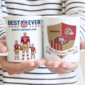 Custom Football Dad With Kids - Personalized Mug - Gifts For American Football Lover | TM12 HN02