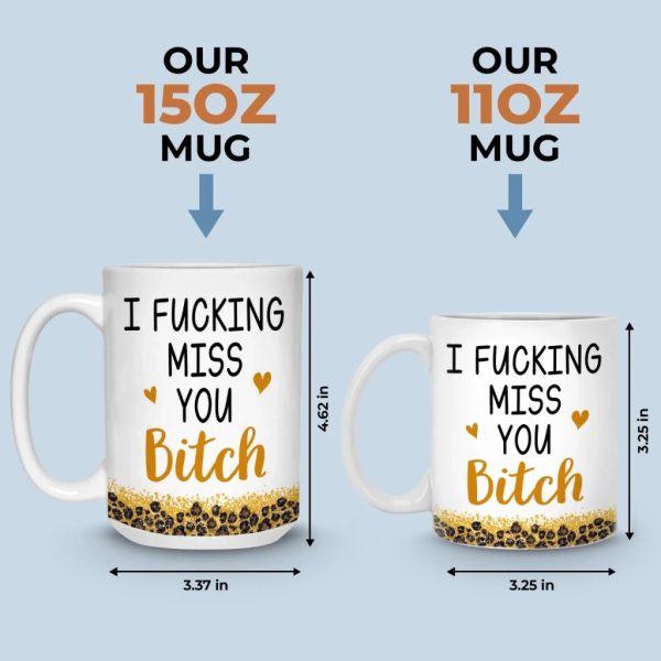 Custom Long Distance Mug - Personalized Best Friend Birthday Gifts For Women, Besties, Sisters, BFF - Close Where It Counts
