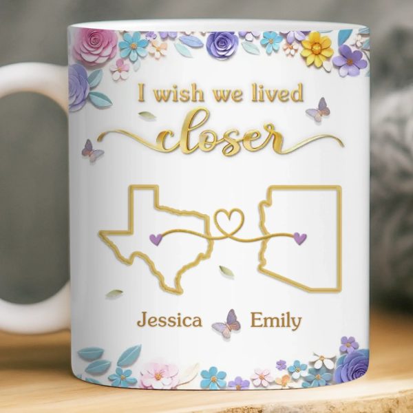 Custom Long Distance Mug - Personalized Best Friend Birthday Gifts For Women, Besties, Sisters, BFF - Different Places Same Bond Custom Long Distance Mug - Personalized Best Friend Birthday Gifts For Women, Besties, Sisters, BFF - Different Places Same Bond