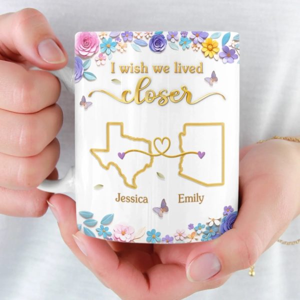 Custom Long Distance Mug - Personalized Best Friend Birthday Gifts For Women, Besties, Sisters, BFF - Different Places Same Bond Custom Long Distance Mug - Personalized Best Friend Birthday Gifts For Women, Besties, Sisters, BFF - Different Places Same Bond