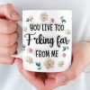 Custom Long Distance Mug - Personalized Best Friend Birthday Gifts For Women, Besties, Sisters, BFF - Far Away Still Close