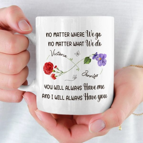 Custom Long Distance Mug - Personalized Best Friend Birthday Gifts For Women, Besties, Sisters, BFF - Hearts Stay Linked Custom Long Distance Mug - Personalized Best Friend Birthday Gifts For Women, Besties, Sisters, BFF - Hearts Stay Linked