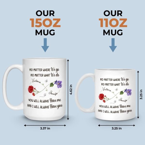 Custom Long Distance Mug - Personalized Best Friend Birthday Gifts For Women, Besties, Sisters, BFF - Hearts Stay Linked Custom Long Distance Mug - Personalized Best Friend Birthday Gifts For Women, Besties, Sisters, BFF - Hearts Stay Linked