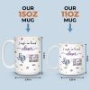 Custom Long Distance Mug - Personalized Best Friend Birthday Gifts For Women, Besties, Sisters, BFF - Side by Side, Always
