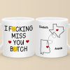 Custom Long Distance Mug - Personalized Best Friend Christmas Birthday Gifts For Women, Besties, Sisters, BFF - Cherishing Moments With Besties This Holiday Custom Long Distance Mug - Personalized Best Friend Christmas Birthday Gifts For Women, Besties, Sisters, BFF - Cherishing Moments With Besties This Holiday