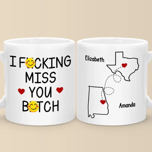 Custom Long Distance Mug - Personalized Best Friend Christmas Birthday Gifts For Women, Besties, Sisters, BFF - Cherishing Moments With Besties This Holiday Custom Long Distance Mug - Personalized Best Friend Christmas Birthday Gifts For Women, Besties, Sisters, BFF - Cherishing Moments With Besties This Holiday