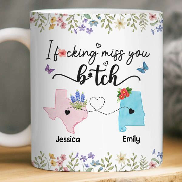 Custom Long Distance Mug - Personalized Best Friend Christmas Birthday Gifts For Women, Besties, Sisters, BFF - Side By Side Always Stronger Custom Long Distance Mug - Personalized Best Friend Christmas Birthday Gifts For Women, Besties, Sisters, BFF - Side By Side Always Stronger