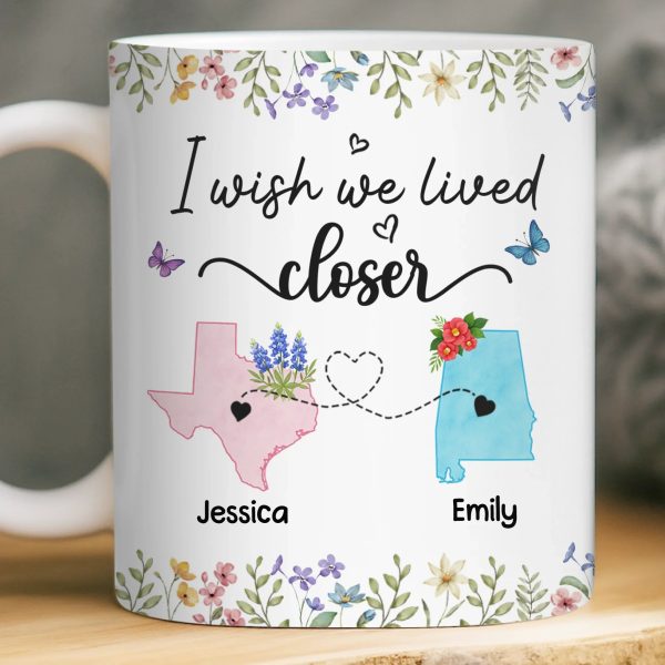 Custom Long Distance Mug - Personalized Best Friend Christmas Birthday Gifts For Women, Besties, Sisters, BFF - Side By Side Always Stronger Custom Long Distance Mug - Personalized Best Friend Christmas Birthday Gifts For Women, Besties, Sisters, BFF - Side By Side Always Stronger