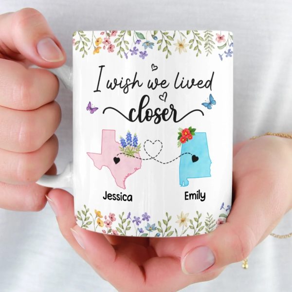 Custom Long Distance Mug - Personalized Best Friend Christmas Birthday Gifts For Women, Besties, Sisters, BFF - Side By Side Always Stronger Custom Long Distance Mug - Personalized Best Friend Christmas Birthday Gifts For Women, Besties, Sisters, BFF - Side By Side Always Stronger