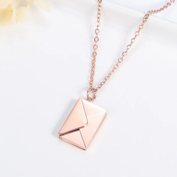 Custom Love Letter Envelope Pendant Necklace Custom Love Letter Envelope Pendant Necklace