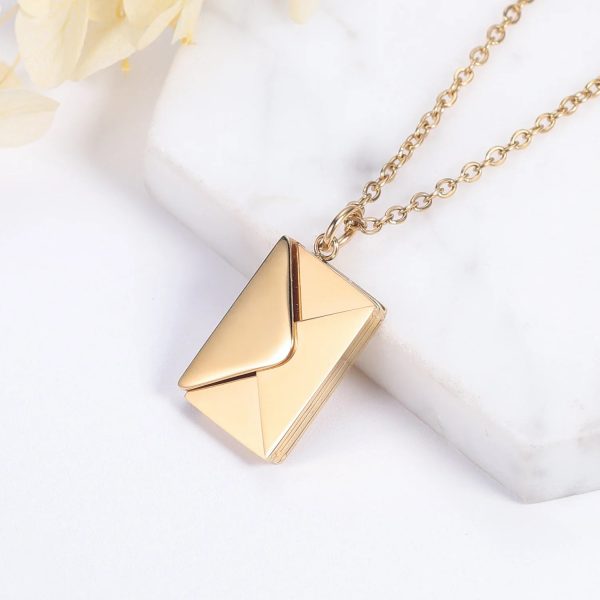 Custom Love Letter Envelope Pendant Necklace Custom Love Letter Envelope Pendant Necklace