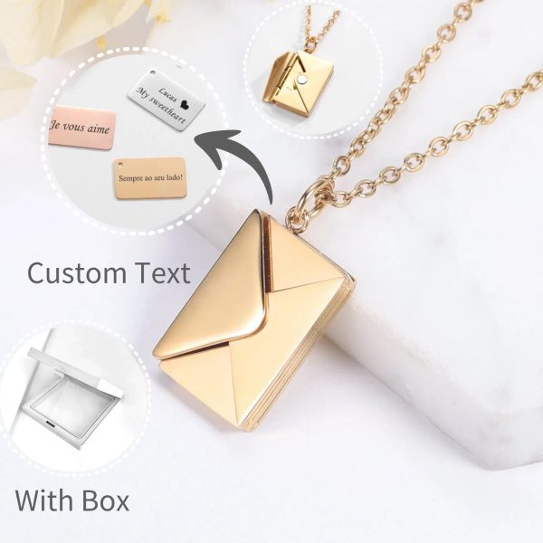 Custom Love Letter Envelope Pendant Necklace Custom Love Letter Envelope Pendant Necklace