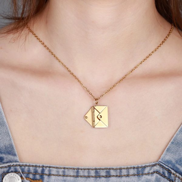 Custom Love Letter Envelope Pendant Necklace Custom Love Letter Envelope Pendant Necklace