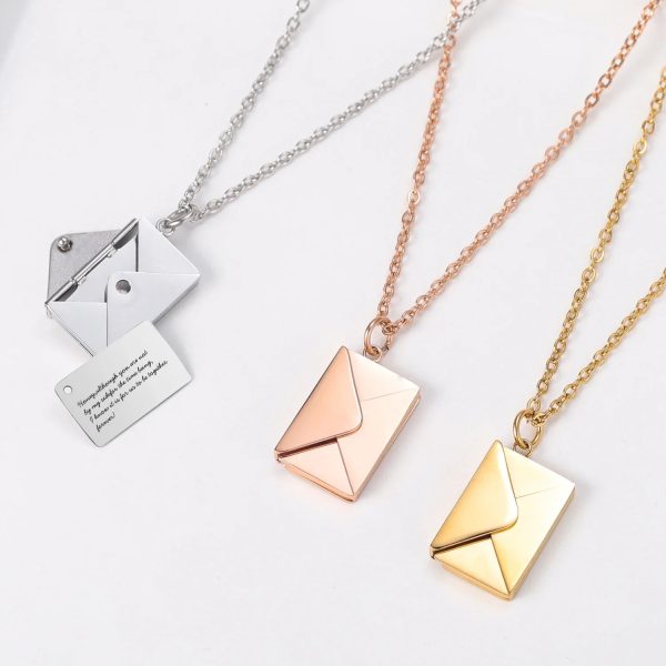Custom Love Letter Envelope Pendant Necklace Custom Love Letter Envelope Pendant Necklace