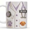 Custom Medical Professional Design With Stethoscope And Dog - Personalized Custom Coffee Mug - DOC040_MG Custom Medical Professional Design With Stethoscope And Dog - Personalized Custom Coffee Mug - DOC040_MG