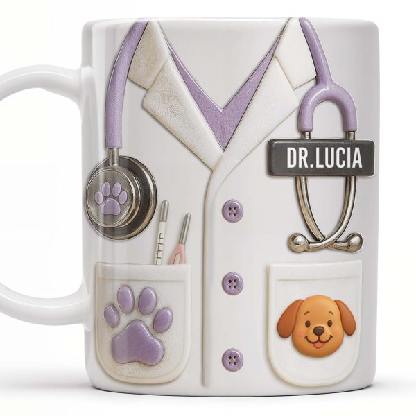 Custom Medical Professional Design With Stethoscope And Dog - Personalized Custom Coffee Mug - DOC040_MG Custom Medical Professional Design With Stethoscope And Dog - Personalized Custom Coffee Mug - DOC040_MG