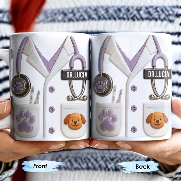 Custom Medical Professional Design With Stethoscope And Dog - Personalized Custom Coffee Mug - DOC040_MG Custom Medical Professional Design With Stethoscope And Dog - Personalized Custom Coffee Mug - DOC040_MG