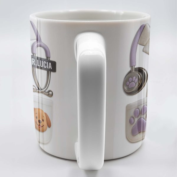 Custom Medical Professional Design With Stethoscope And Dog - Personalized Custom Coffee Mug - DOC040_MG Custom Medical Professional Design With Stethoscope And Dog - Personalized Custom Coffee Mug - DOC040_MG