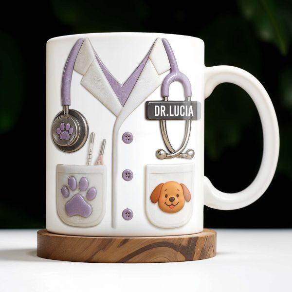 Custom Medical Professional Design With Stethoscope And Dog - Personalized Custom Coffee Mug - DOC040_MG Custom Medical Professional Design With Stethoscope And Dog - Personalized Custom Coffee Mug - DOC040_MG