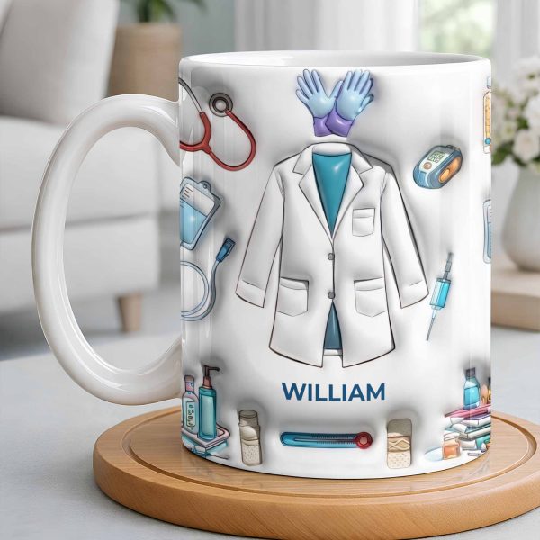 Custom Medical Professional Mug With Stethoscope And Equipment - Personalized Custom Coffee Mug - DOC076_MG Custom Medical Professional Mug With Stethoscope And Equipment - Personalized Custom Coffee Mug - DOC076_MG
