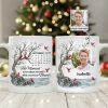 Custom Memorial White Ceramic Mug with Photo & Cardinals Personalized Remembrance Keepsake, Comforting Unique Gift Custom Memorial White Ceramic Mug with Photo & Cardinals Personalized Remembrance Keepsake, Comforting Unique Gift