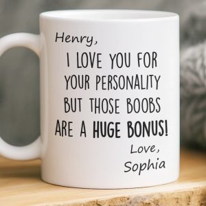 Custom Mug - Personalized Anniversary Christmas Wedding Gifts For Husband And Wife, Him And Her - My Emotional Support Human