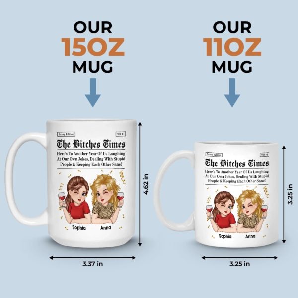 Custom Mug - Personalized Best Friend Birthday Gifts For Women, Besties, Sisters, BFF - Life Hits Better With You Custom Mug - Personalized Best Friend Birthday Gifts For Women, Besties, Sisters, BFF - Life Hits Better With You