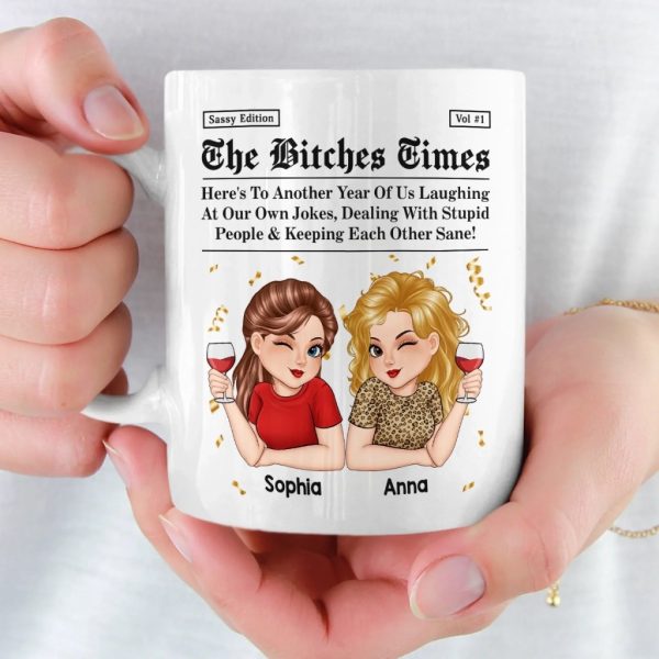 Custom Mug - Personalized Best Friend Birthday Gifts For Women, Besties, Sisters, BFF - Life Hits Better With You Custom Mug - Personalized Best Friend Birthday Gifts For Women, Besties, Sisters, BFF - Life Hits Better With You