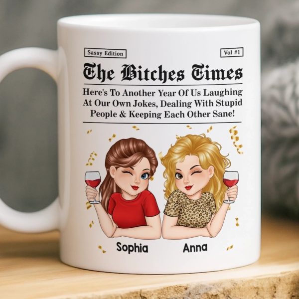 Custom Mug - Personalized Best Friend Birthday Gifts For Women, Besties, Sisters, BFF - Life Hits Better With You Custom Mug - Personalized Best Friend Birthday Gifts For Women, Besties, Sisters, BFF - Life Hits Better With You